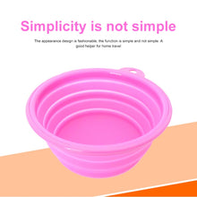 Load image into Gallery viewer, Portable Stretchable Silicon Food Feeder Dish Serving Bowl Water Container for Cat Dog Pet (Random Color Delivery), Stretchable Silicon Food Feeder