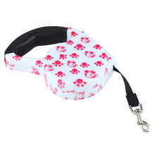 Load image into Gallery viewer, 5m Pink Dog Footprint Pattern Easy Operation Retractable Dog Leash, Pink Dog Footprint