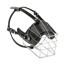 Load image into Gallery viewer, Steel Cage Style Dog Basket Wire Muzzle Protective Snout Cover with Leather Strap, Size: XXL, Size: XXL