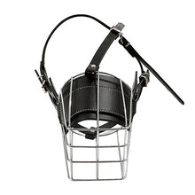 Load image into Gallery viewer, Steel Cage Style Dog Basket Wire Muzzle Protective Snout Cover with Leather Strap, Size: XXL, Size: XXL