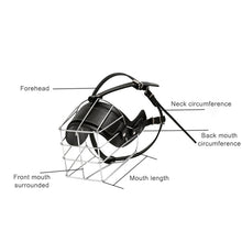 Load image into Gallery viewer, Steel Cage Style Dog Basket Wire Muzzle Protective Snout Cover with Leather Strap, Size: XXL, Size: XXL