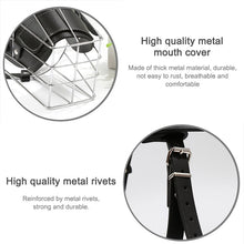 Load image into Gallery viewer, Steel Cage Style Dog Basket Wire Muzzle Protective Snout Cover with Leather Strap, Size: XXL, Size: XXL