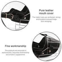 Load image into Gallery viewer, Steel Cage Style Dog Basket Wire Muzzle Protective Snout Cover with Leather Strap, Size: XXL, Size: XXL