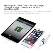Load image into Gallery viewer, HAWEEL High Quality 2.1A + 1A Dual USB Ports Car Charger, HK Black, US  Black, US White, UK White, UK Black, White, Black