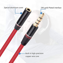 Load image into Gallery viewer, 1.2m Aux Audio Cable 3.5mm Male to Female, Compatible with Phones, Tablets, Headphones, MP3 Player, Car/Home Stereo &amp; More