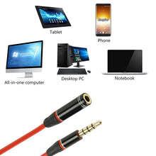 Load image into Gallery viewer, 1.2m Aux Audio Cable 3.5mm Male to Female, Compatible with Phones, Tablets, Headphones, MP3 Player, Car/Home Stereo &amp; More