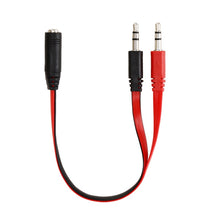 Load image into Gallery viewer, Noodle Style 3.5mm Jack Microphone + Earphone Cable for PC / Laptop, Length: 22cm