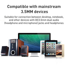 Load image into Gallery viewer, Noodle Style 3.5mm Jack Microphone + Earphone Cable for PC / Laptop, Length: 22cm