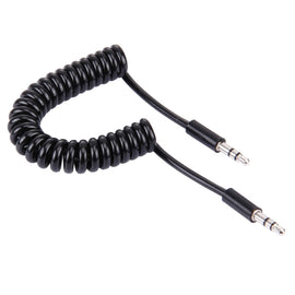 Spring Coiled 3.5mm Aux Cable, Compatible with Phones, Tablets, Headphones, MP3 Player, Car/Home Stereo & More, Length: 15cm - 170cm