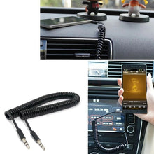 Load image into Gallery viewer, Spring Coiled 3.5mm Aux Cable, Compatible with Phones, Tablets, Headphones, MP3 Player, Car/Home Stereo &amp; More, Length: 45cm up to 200cm