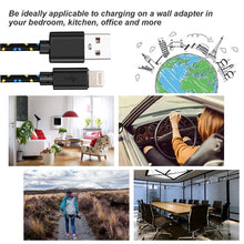 Load image into Gallery viewer, 1m Nylon Netting Style USB 8 Pin Data Transfer Charging Cable for iPhone, iPad