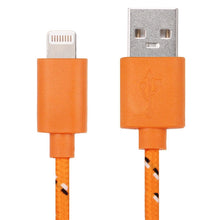 Load image into Gallery viewer, 1m Nylon Netting Style USB 8 Pin Data Transfer Charging Cable for iPhone, iPad