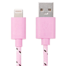 Load image into Gallery viewer, 1m Nylon Netting Style USB 8 Pin Data Transfer Charging Cable for iPhone, iPad