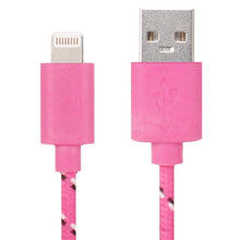 Load image into Gallery viewer, 1m Nylon Netting Style USB 8 Pin Data Transfer Charging Cable for iPhone, iPad