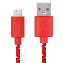 Load image into Gallery viewer, 1m Nylon Netting Style USB 8 Pin Data Transfer Charging Cable for iPhone, iPad