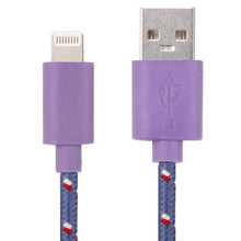 Load image into Gallery viewer, 1m Nylon Netting Style USB 8 Pin Data Transfer Charging Cable for iPhone, iPad