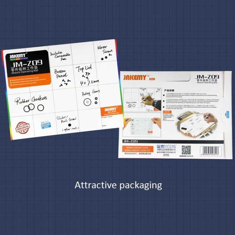 JAKEMY JM-Z09 25cm x 20cm Magnetic Project Mat with Marker Pen for iPhone / Samsung Repairing Tools