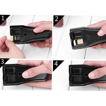 Load image into Gallery viewer, Dual Nano Sim Cutter for iPhone / Samsung / Huawei / Xiaomi  (With Nano SIM to Micro SIM Card Adapter + Nano SIM to Standard SIM Card Adapter + Micro SIM to Standard SIM Card Adapter + Sim Card Tray Holder Eject Pin Key Tool)