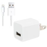 2 in 1 5V 1A US Plug Travel Charger Adapter with 1m 8-pin Cable For iPhone