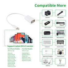 Load image into Gallery viewer, USB Female to 8pin Male OTG Adapter Cable, Support iOS 10.2 and Below, Length: 18cm