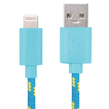 Load image into Gallery viewer, 1m Nylon Netting USB Data Transfer Charging Cable For iPhone, iPad, Compatible with up to iOS 15.5