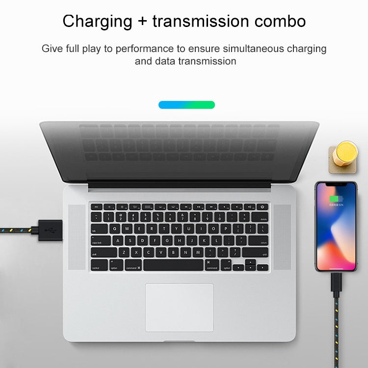 1m Nylon Netting USB Data Transfer Charging Cable For iPhone, iPad, Compatible with up to iOS 15.5