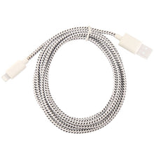 Load image into Gallery viewer, 1m Nylon Netting USB Data Transfer Charging Cable For iPhone, iPad, Compatible with up to iOS 15.5