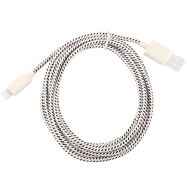 1m Nylon Netting USB Data Transfer Charging Cable For iPhone, iPad, Compatible with up to iOS 15.5