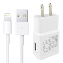 Load image into Gallery viewer, Charger Sync Cable + US Plug Travel Charger for iPad, iPhone, Galaxy, Huawei, Xiaomi, LG, HTC and Other Smart Phones, Rechargeable Devices, US Plug