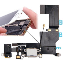 Load image into Gallery viewer, Original Version Tail Connector Charger Flex Cable + Headphone Audio Jack Ribbon Flex Cable for iPhone 5S