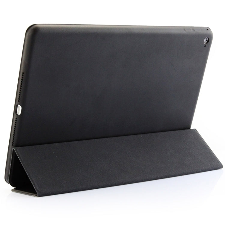 3-fold Naturally Treated Smart Leather Case with Sleep / Wake-up Function & Holder for iPad Air 2