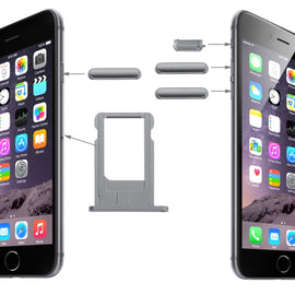 Card Tray & Volume Control Key & Screen Lock Key & Mute Switch Vibrator Key  Kit for iPhone 6, For iPhone 6 (Kit)