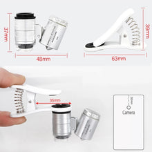 Load image into Gallery viewer, Universal Clip-type LED phone 60X Microscope / Micro Lens