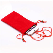 Load image into Gallery viewer, Universal Leisure Cotton Flock Cloth Carry Bag with Lanyard for iPhone 6 / Galaxy S6 / S5 / G900 / S IV / i9500 / SIII / i9300