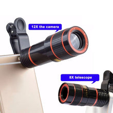 Load image into Gallery viewer, Universal 12X Zoom Optical Zoom Telescope Lens with Clip