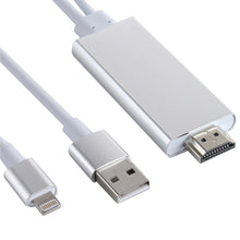 Load image into Gallery viewer, 8 Pin to HDMI HDTV Adapter Cable with USB Charger Cable