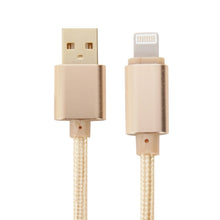 Load image into Gallery viewer, 1m Woven Style Metal Head 8 Pin to USB Data Sync Charging Cable for iPhone, iPad