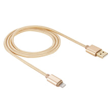 Load image into Gallery viewer, 1m Woven Style Metal Head 8 Pin to USB Data Sync Charging Cable for iPhone, iPad
