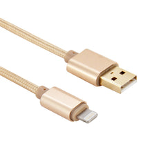 Load image into Gallery viewer, 1m Woven Style Metal Head 8 Pin to USB Data Sync Charging Cable for iPhone, iPad