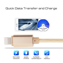 Load image into Gallery viewer, 1m Woven Style Metal Head 8 Pin to USB Data Sync Charging Cable for iPhone, iPad