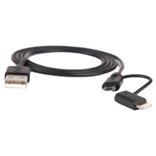 Load image into Gallery viewer, 1m MFI 2 in 1 8 pin + Micro USB 2.0 Male to USB Data Sync Charging Cable