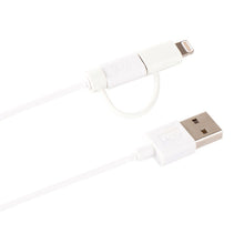 Load image into Gallery viewer, 1m MFI 2 in 1 8 pin + Micro USB 2.0 Male to USB Data Sync Charging Cable