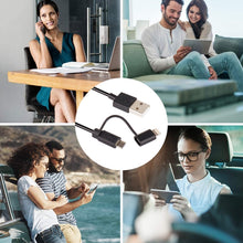 Load image into Gallery viewer, 1m MFI 2 in 1 8 pin + Micro USB 2.0 Male to USB Data Sync Charging Cable