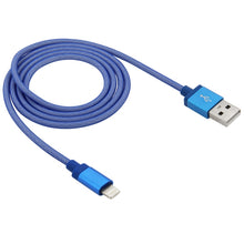 Load image into Gallery viewer, Net Style Metal Head 8 Pin to USB Data / Charger Cable, Cable Length: 1m