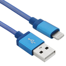 Load image into Gallery viewer, Net Style Metal Head 8 Pin to USB Data / Charger Cable, Cable Length: 1m