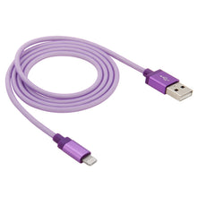 Load image into Gallery viewer, Net Style Metal Head 8 Pin to USB Data / Charger Cable, Cable Length: 1m