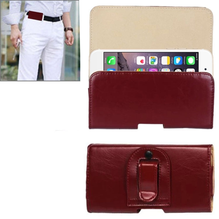 Crazy Horse Texture Horizontal Style Leather Waist Bag for iPhone 6 Plus / Galaxy Note 4 / Note 3 / Note 2 / A5 & A3