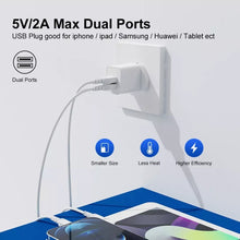 Load image into Gallery viewer, 2-Ports 5V 2A USB Charger Adapter