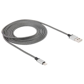 2m Woven Style 8 Pin to USB Sync Data / Charging Cable
