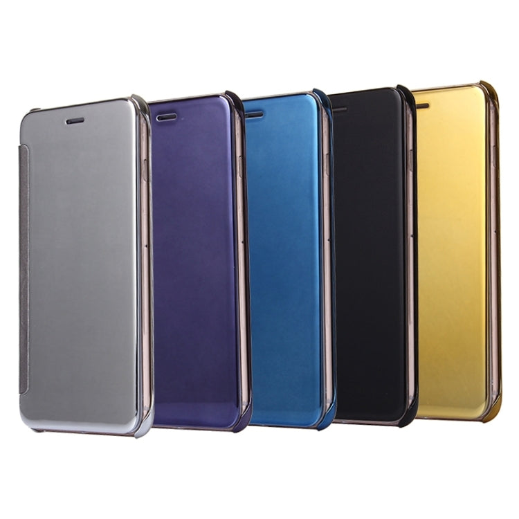 For iPhone 6 Plus & 6s Plus Electroplating Mirror Horizontal Flip PC + Leather Protective Case